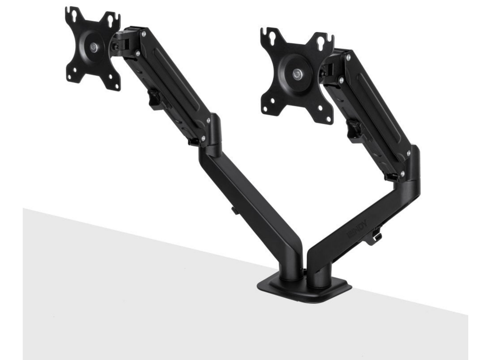 Lindy Dual Mount Desktop Gas Spring Arm For 17" - 27" Screens | 40708 Monitor Mounts & Stands Lindy