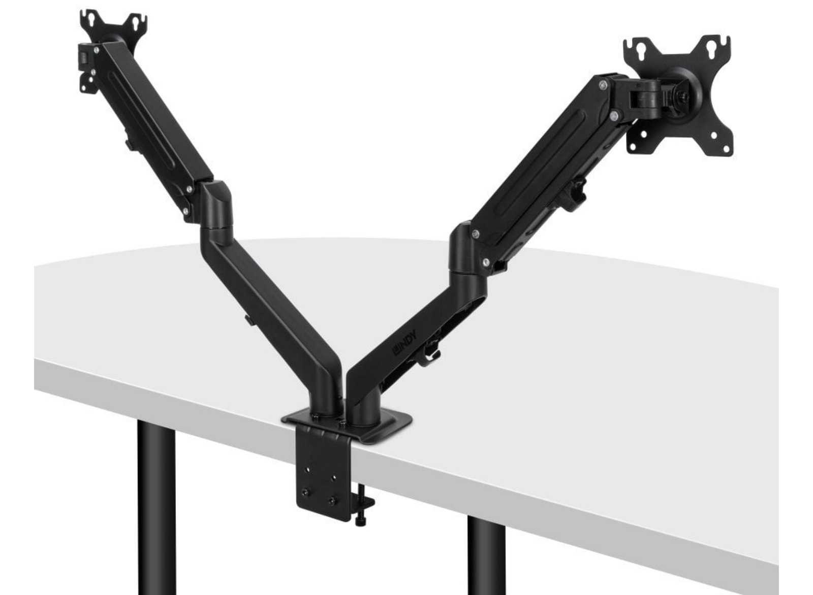 Lindy Dual Mount Desktop Gas Spring Arm For 17" - 27" Screens | 40708 Monitor Arm Desk Mount Lindy