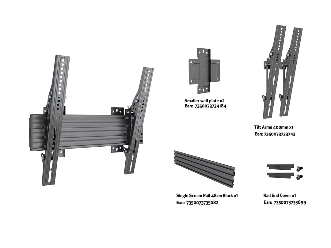Multibrackets MBW1U Tilt 40"-65" Pro Series Wall Mount For 1 Screen Wall Mount Bracket Multibrackets