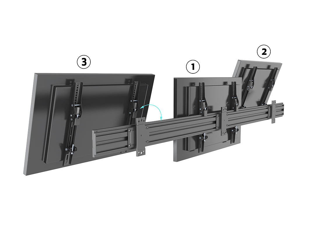 Multibrackets MBW3U Tilt 40"-75" Pro Series Wall Mount For 3 Screens Wall Mount Bracket Multibrackets