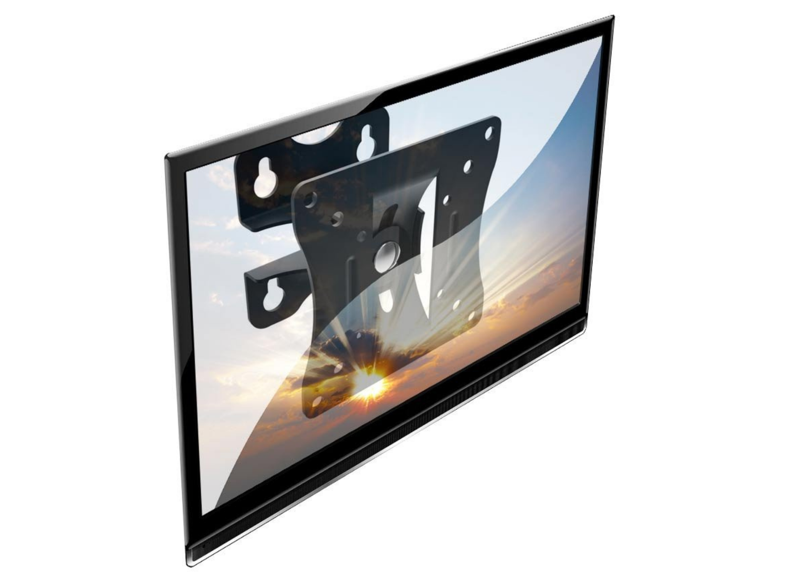 Lindy LCD Adjustable Wall Mount Bracket For Up To 15kg, Black | 40875 Wall Mount Bracket Lindy