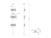Multibrackets MBFW3U M 40"-65" Floor to Wall Mount Pro Wall Mount Bracket Multibrackets