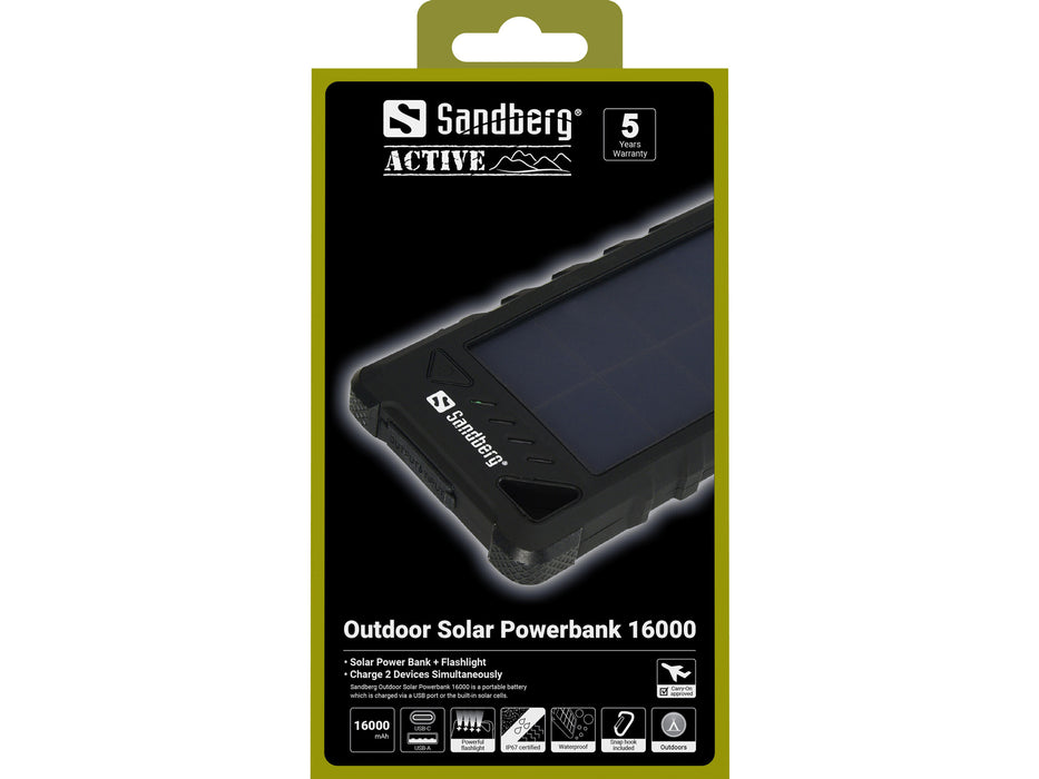 Sandberg 16000 mAh Outdoor Solar Powerbank | 420-35
