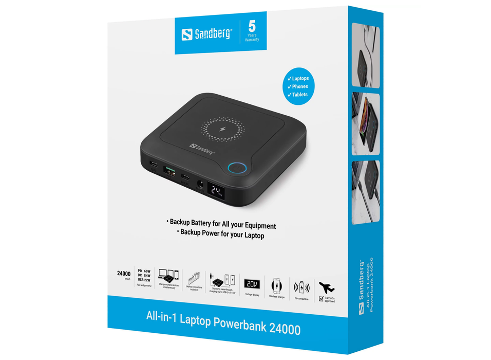 Sandberg 24.000 mAh All in One Laptop Powerbank | 420-57