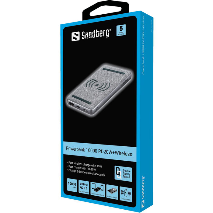 Sandberg Powerbank 10.000 mAh PD 20W + Wireless | 420-61