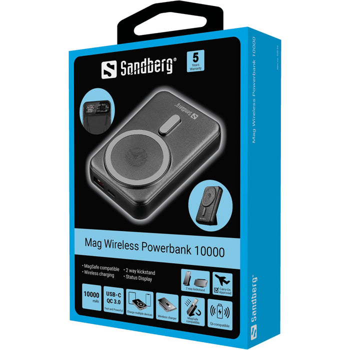 Sandberg 10.000 mAh Magnetic Wireless Powerbank | 420-94