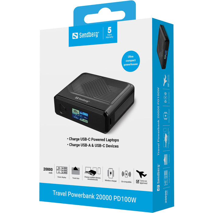 Sandberg Travel Powerbank 20.000 mAh PD 100W | 421-25