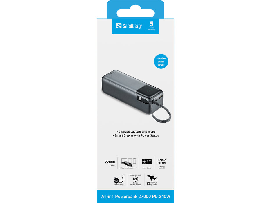 Sandberg All-in-One Powerbank 27.000 mAh PD 240W | 421-31