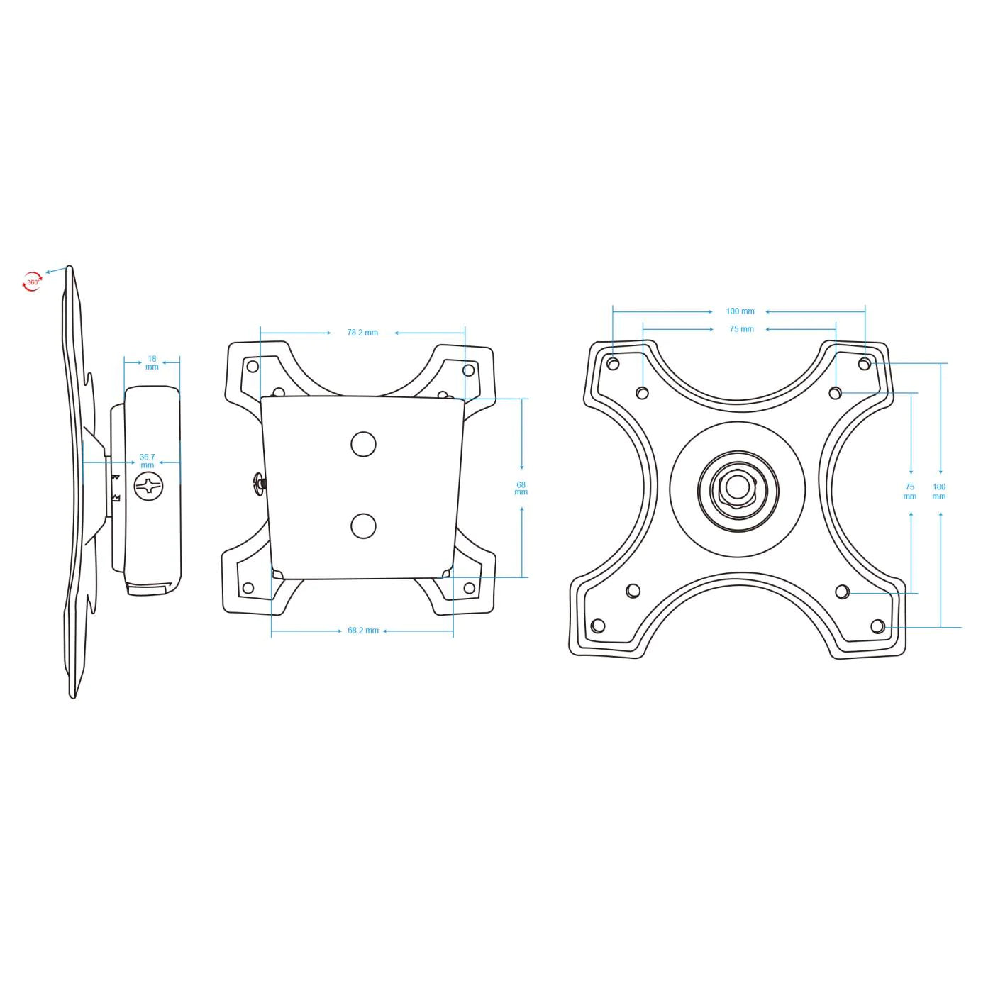 Manhattan 13" - 32" Fixed Display Wall Mount | 422840 Wall Mount Bracket Manhattan