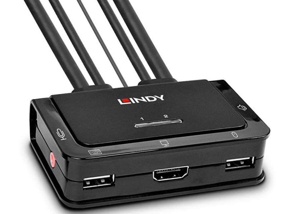 Lindy 2 Port HDMI 4K30, USB 2.0 & Audio Cable KVM Switch | 42340 Switches Lindy