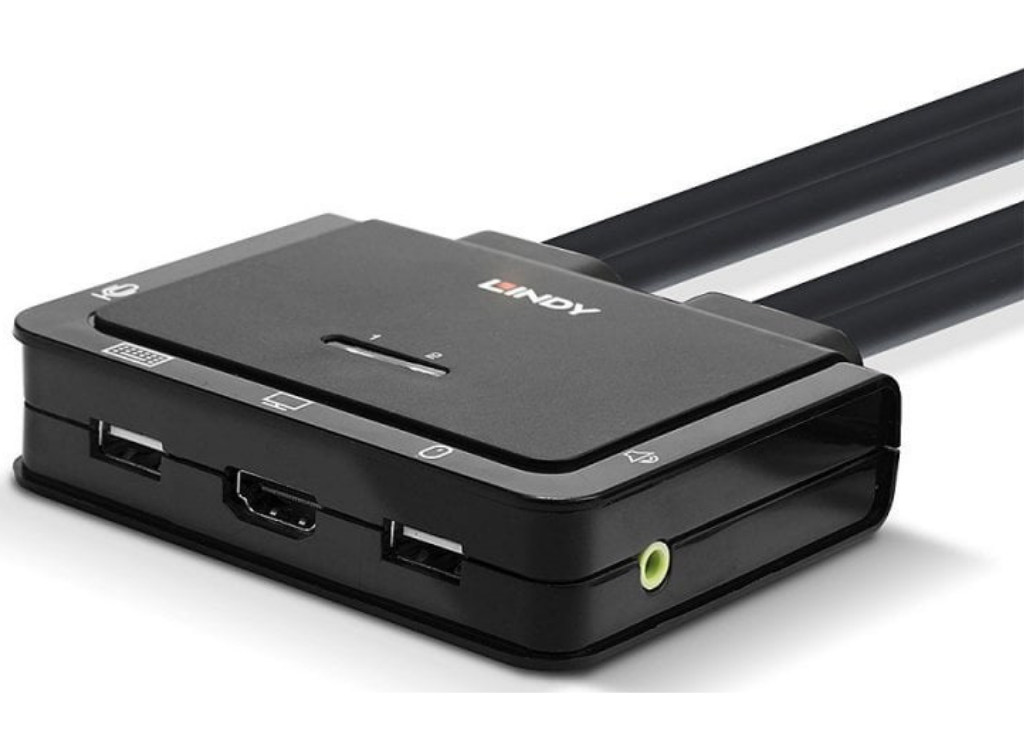 Lindy 2 Port HDMI 4K30, USB 2.0 & Audio Cable KVM Switch | 42340 Switches Lindy
