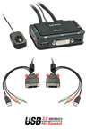Lindy 2 Port DVI-D Single Link, USB 2.0 & Audio Cable KVM Switch - 42341