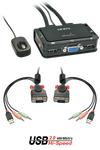 Lindy 2 Port VGA, USB 2.0 & Audio Cable KVM Switch | 42342