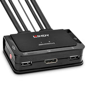 Lindy 2 Port DisplayPort 1.2, USB 2.0 & Audio Cable KVM Switch | 42344 Switches Lindy