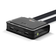 Lindy 2 Port DisplayPort 1.2, USB 2.0 & Audio Cable KVM Switch | 42344 Switches Lindy