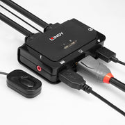 Lindy 2 Port DisplayPort 1.2, USB 2.0 & Audio Cable KVM Switch | 42344 Switches Lindy