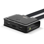 Lindy 2 Port HDMI 4K60, USB Type C, USB 2.0 & Audio Cable KVM Switch | 42347 Switches Lindy