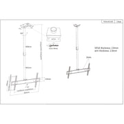 Manhattan Ceiling Mount for 37"-70" TVs with Adjustable 105–156 cm Pole | 423625 Ceiling Mount Bracket Manhattan