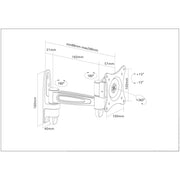 Manhattan 13" - 27" Articulating Display Wall Mount With Tilt | 423700 Wall Mount Bracket Manhattan