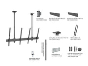 Multibrackets MBC2UHD M Pro 1.5m 2-Screen Ceiling Mount For Up to 86" Screens | 7340234814244 Ceiling Mount Bracket Multibrackets