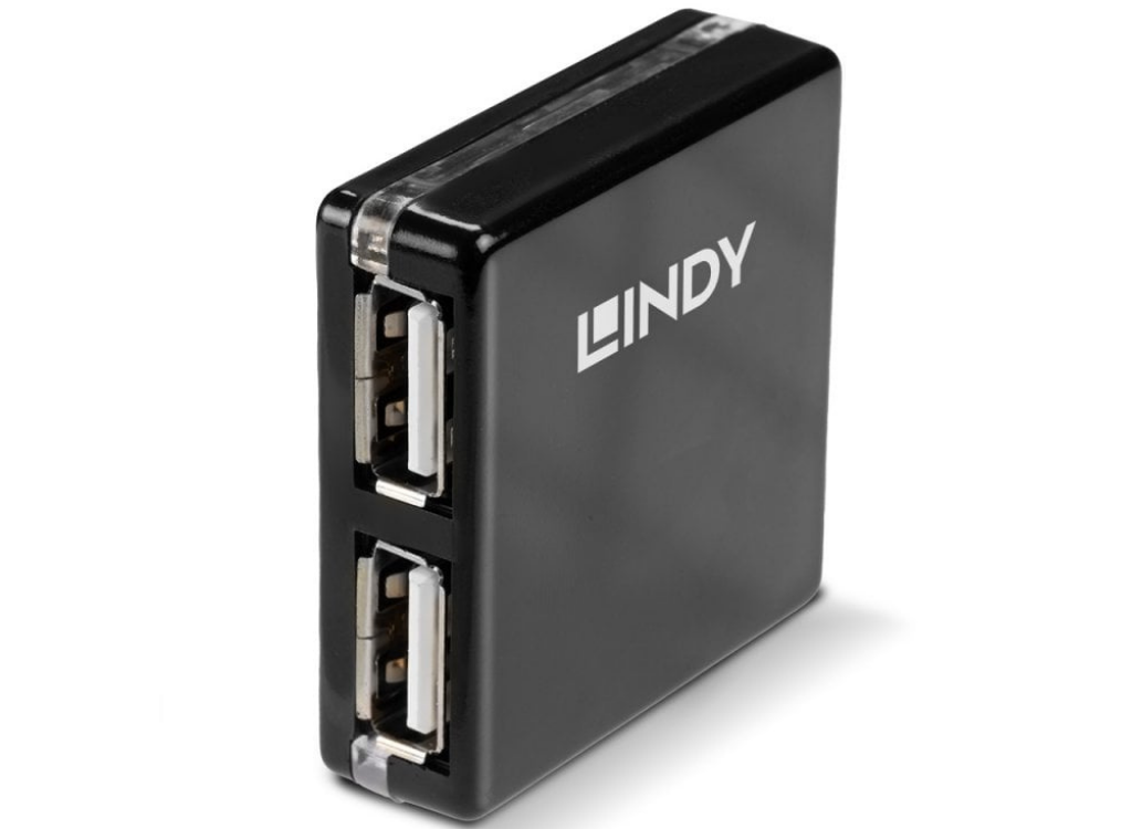 Lindy 4 Port USB 2.0 Mini Hub | 42742 USB Hub & Docking Station Lindy