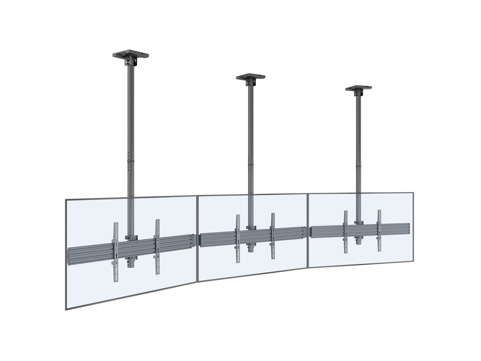 Multibrackets MBC3X1U M Pro 3m 3-Screen Curved Ceiling Mount For 40"-65" Screens | 7340234814275 Ceiling Mount Bracket Multibrackets