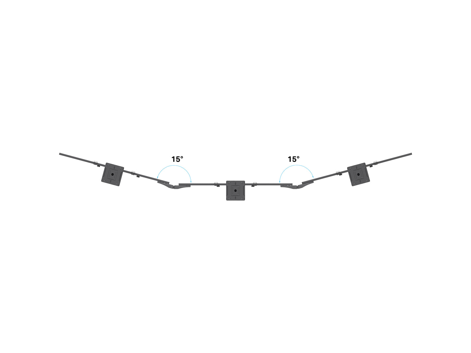 Multibrackets MBC3X1U M Pro 3m 3-Screen Curved Ceiling Mount For 40"-65" Screens | 7340234814275 Ceiling Mount Bracket Multibrackets