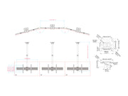 Multibrackets MBC3X1U M Pro 3m 3-Screen Curved Ceiling Mount For 40"-65" Screens | 7340234814275 Ceiling Mount Bracket Multibrackets