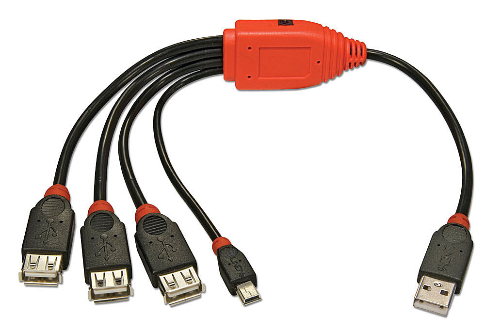 Lindy 4 Port USB 2.0 Cable Hub | 42836 USB Hub & Docking Station Lindy
