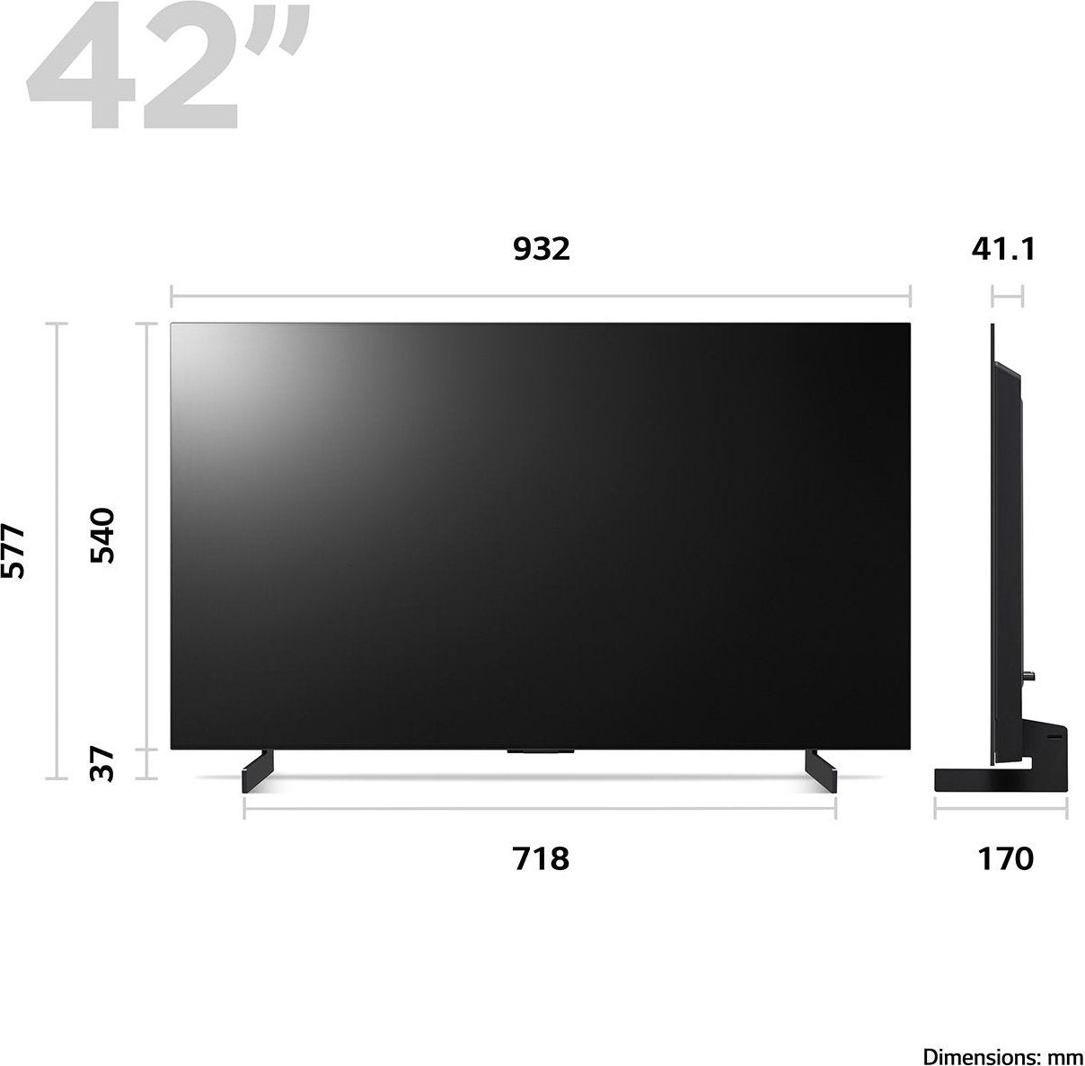 LG OLED42C34LA.AEK OLED Evo C3 42 Inch 4K Smart TV Hotel TV LG