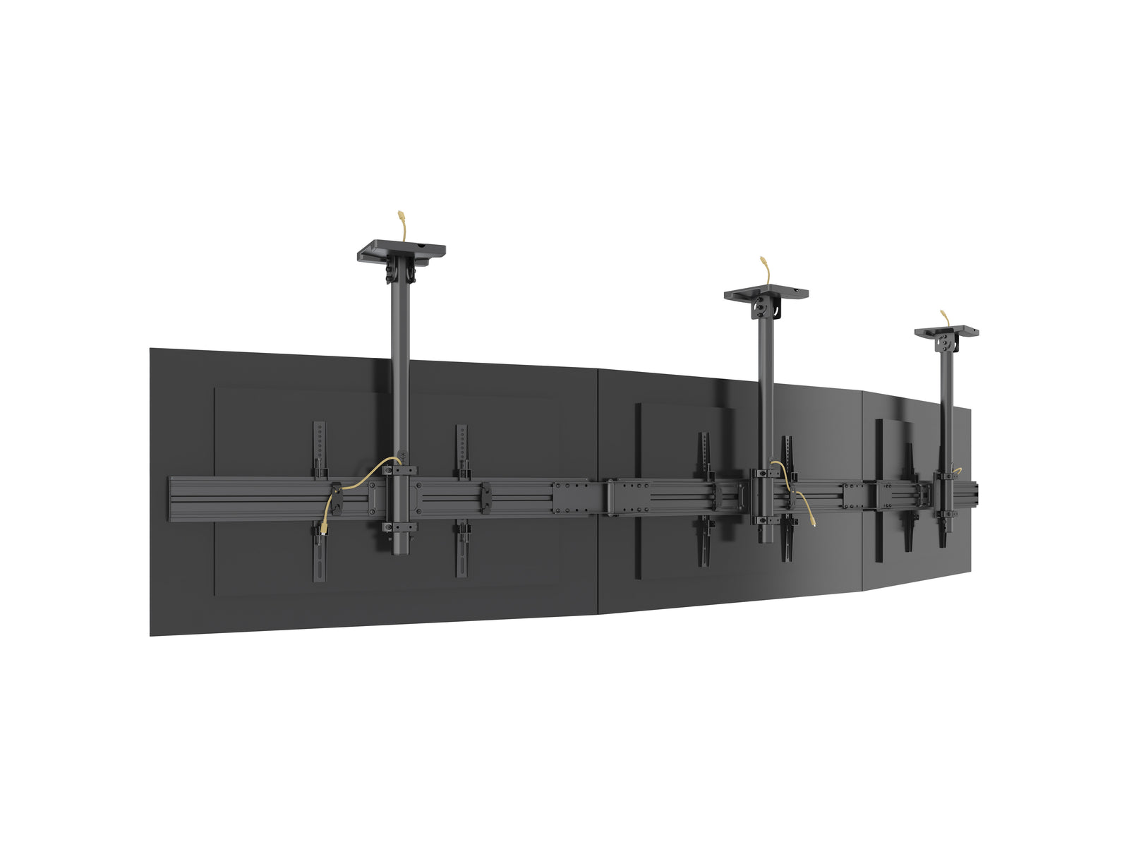 Multibrackets M Menu Board Pro 3-Screen Curved Ceiling Mount For 40"-65" Screen | VESA 600x400 Ceiling Mount Bracket Multibrackets
