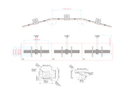 Multibrackets M Menu Board Pro 3-Screen Curved Ceiling Mount For 40"-65" Screen | VESA 600x400 Ceiling Mount Bracket Multibrackets