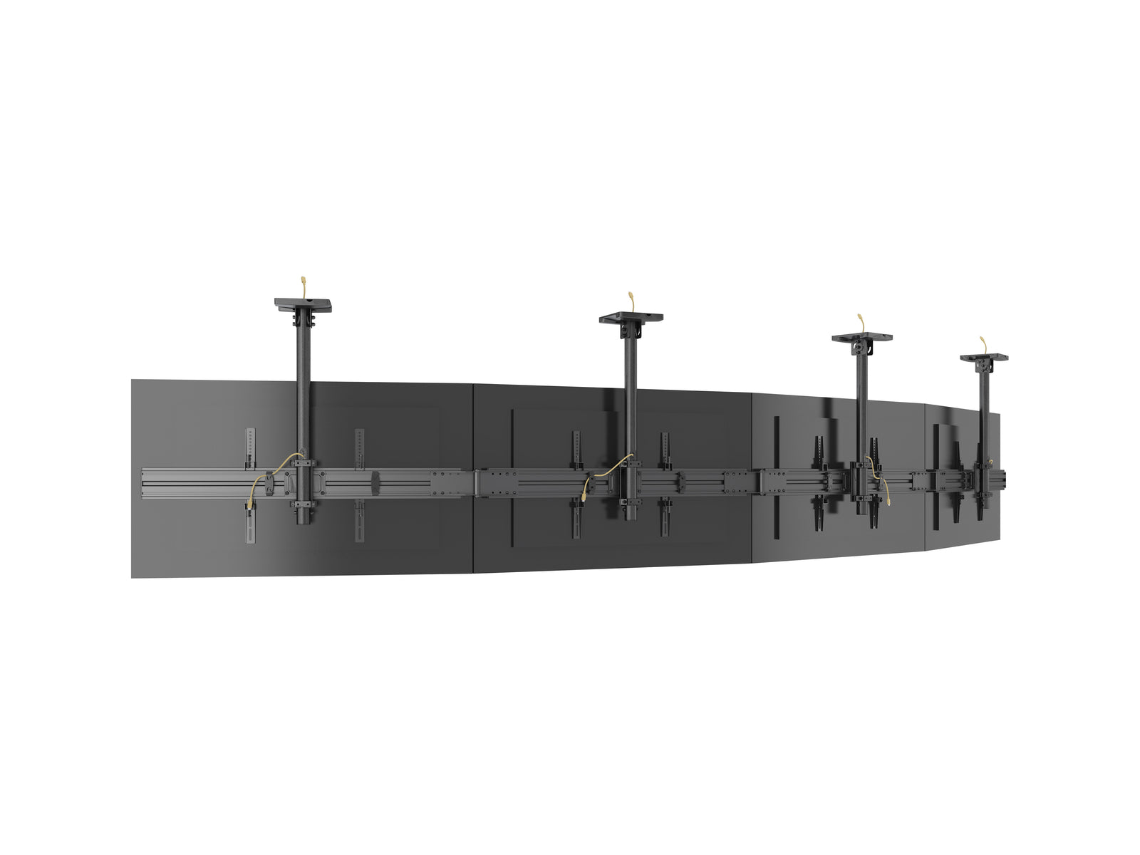 Multibrackets M Menu Board 4-Screen Curved Ceiling Mount For 40"-65" Screen | VESA 600x400 Ceiling Mount Bracket Multibrackets