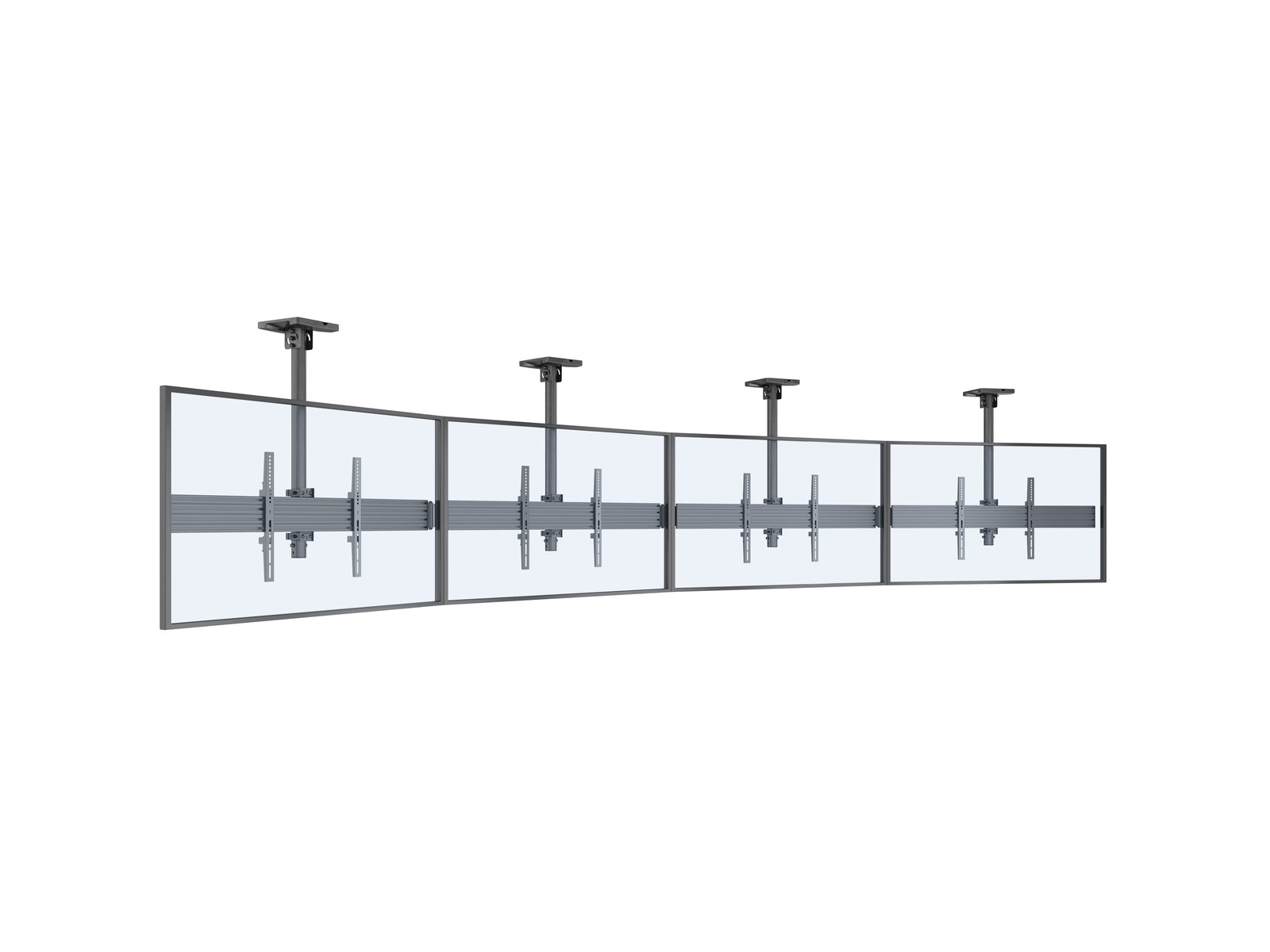 Multibrackets M Menu Board 4-Screen Curved Ceiling Mount For 40"-65" Screen | VESA 600x400 Ceiling Mount Bracket Multibrackets