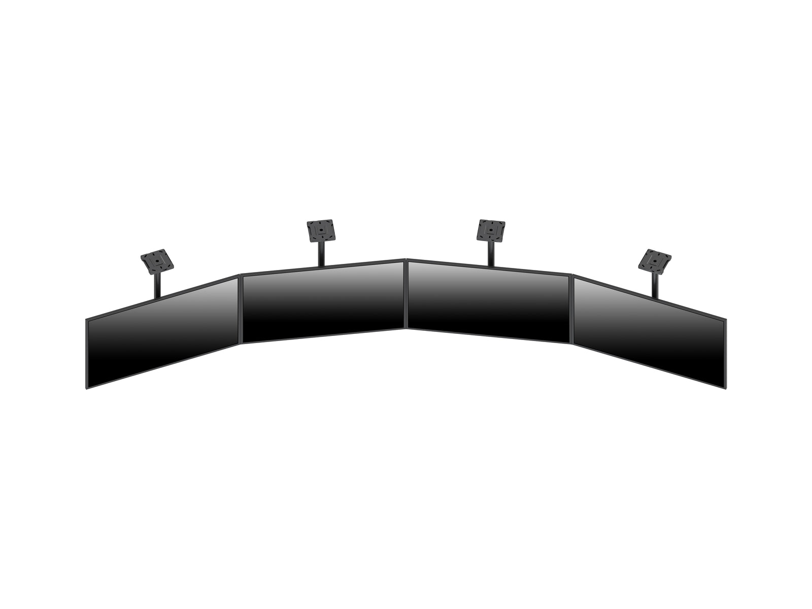 Multibrackets M Menu Board 4-Screen Curved Ceiling Mount For 40"-65" Screen | VESA 600x400 Ceiling Mount Bracket Multibrackets