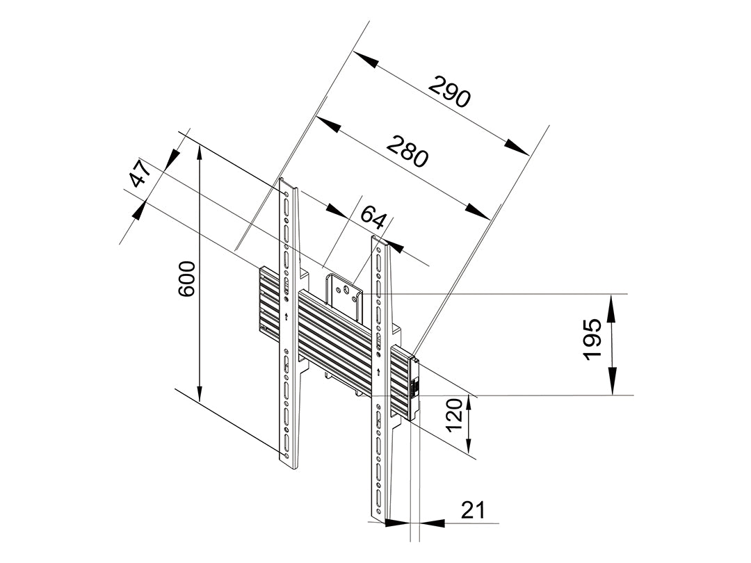 Multibrackets MBSTH1UP Fixed M Wallmount Pro - (40"-100") Wall Mount Bracket Multibrackets