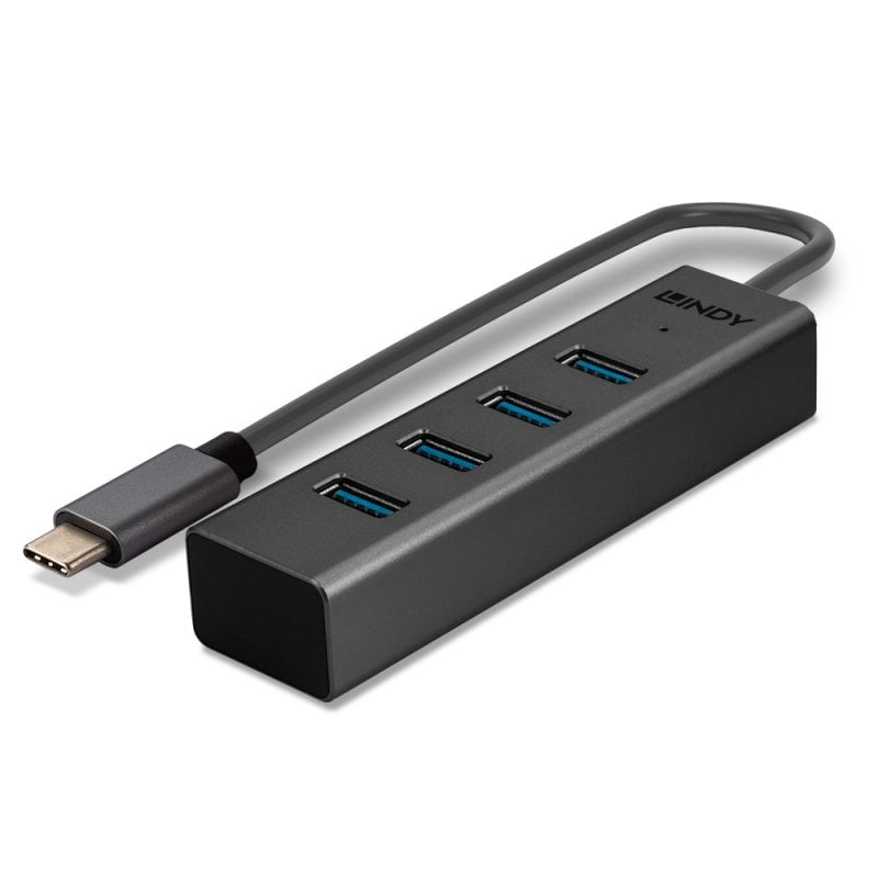 Lindy 4 Port USB 3.2 Type C Hub | 43325 USB Hub & Docking Station Lindy