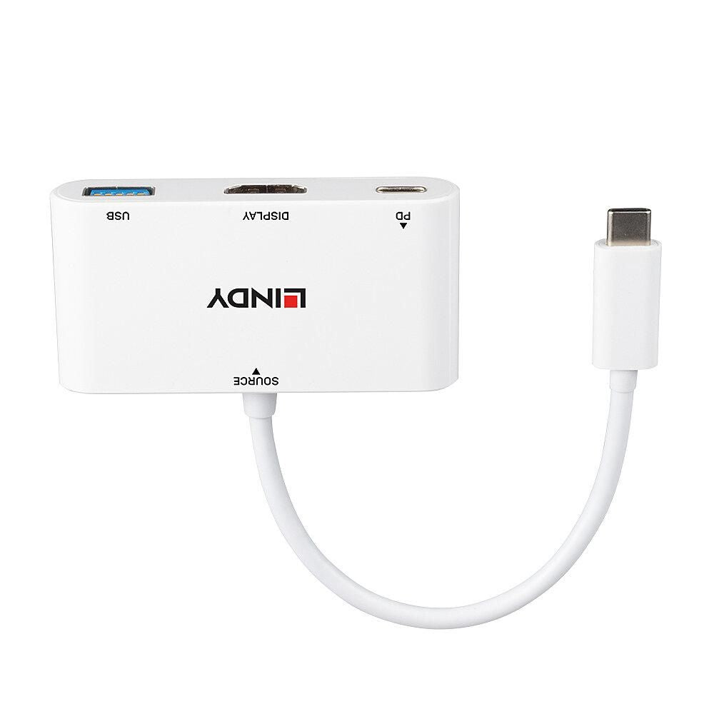 Lindy USB 3.2 Type C to HDMI Converter with USB Type A Port and Power Delivery | 43340 Adapter / Converter Lindy