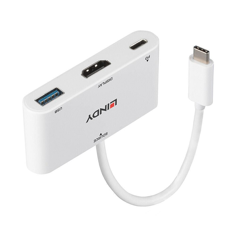 Lindy USB 3.2 Type C to HDMI Converter with USB Type A Port and Power Delivery | 43340 Adapter / Converter Lindy