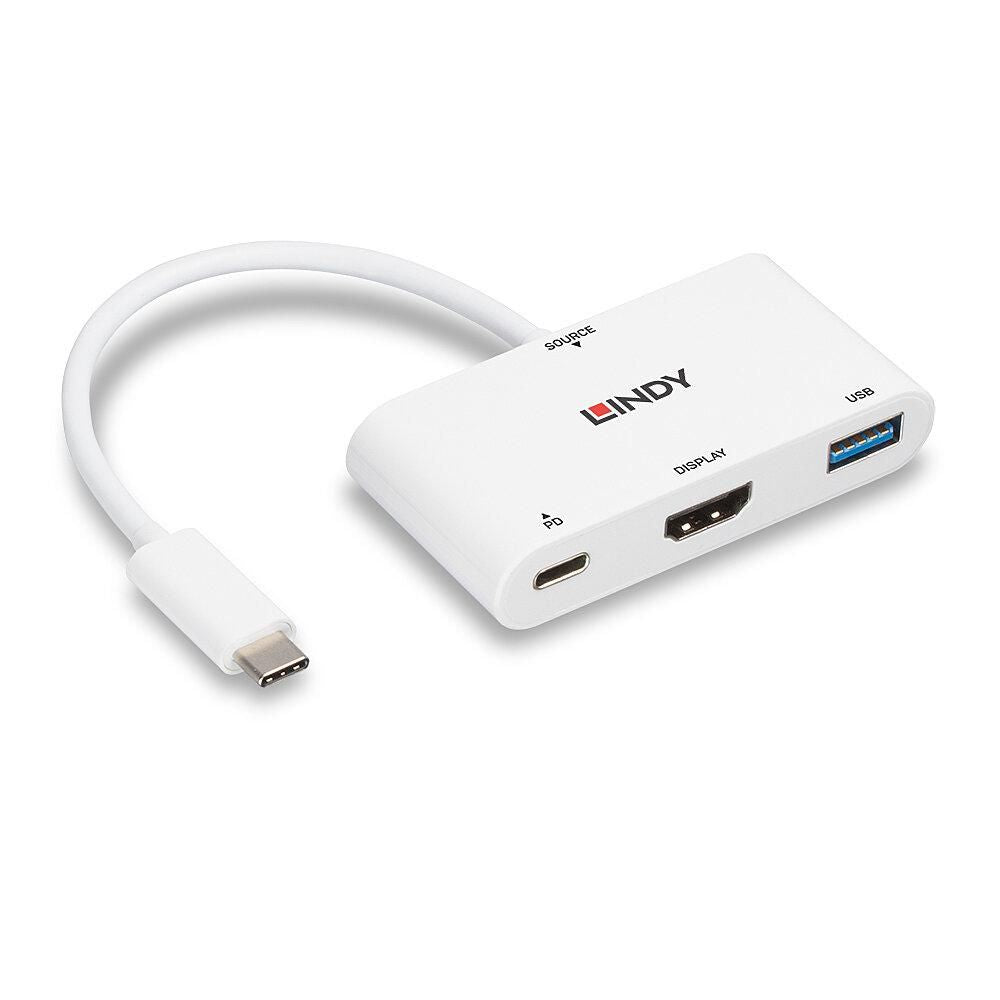 Lindy USB 3.2 Type C to HDMI Converter with USB Type A Port and Power Delivery | 43340 Adapter / Converter Lindy