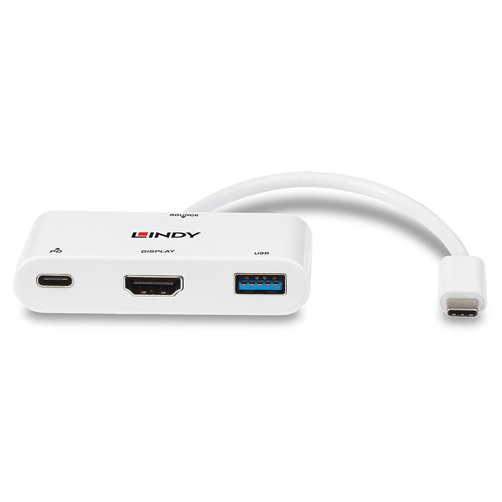 Lindy USB 3.2 Type C to HDMI Converter with USB Type A Port and Power Delivery | 43340 Adapter / Converter Lindy