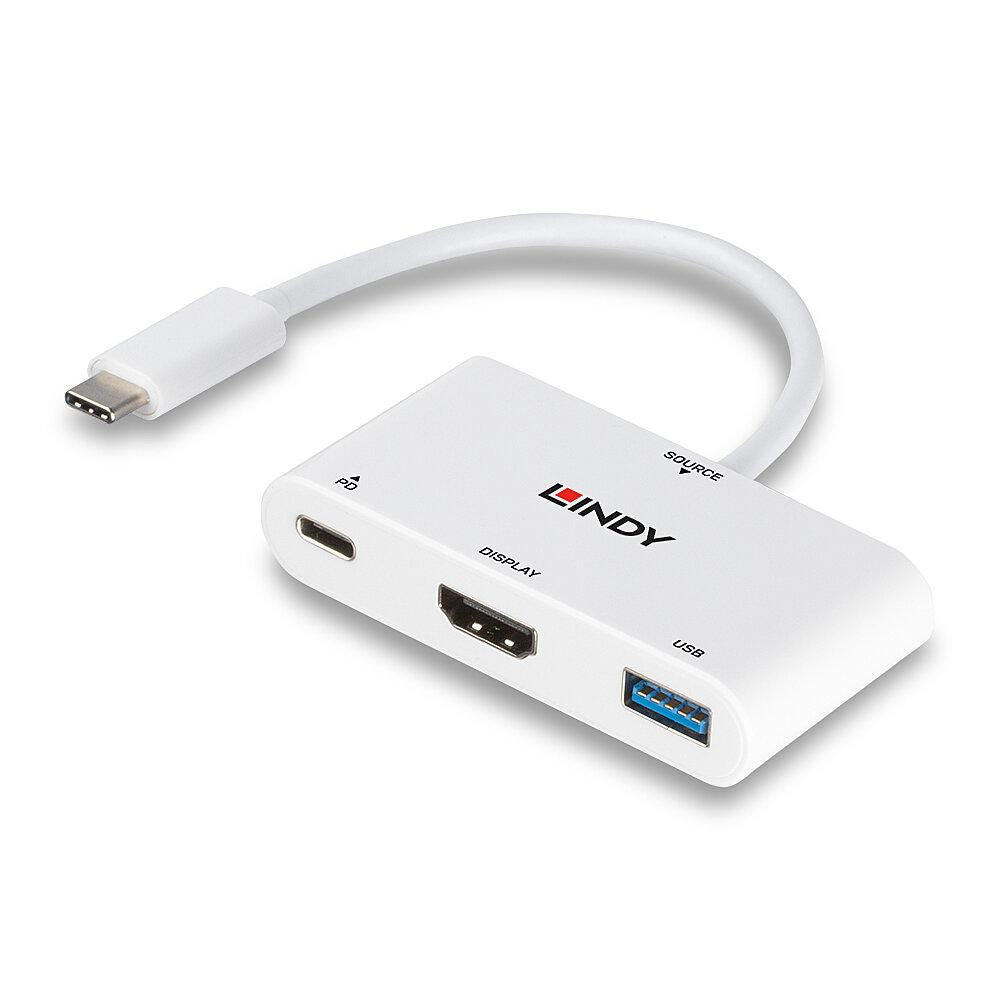 Lindy USB 3.2 Type C to HDMI Converter with USB Type A Port and Power Delivery | 43340 Adapter / Converter Lindy