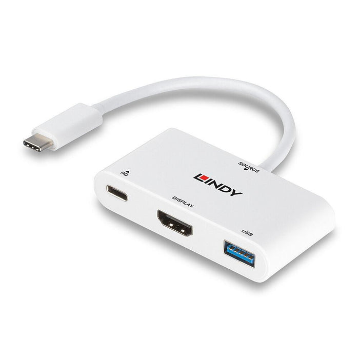 Lindy USB 3.2 Type C to HDMI Converter with USB Type A Port and Power Delivery | 43340 Adapter / Converter Lindy