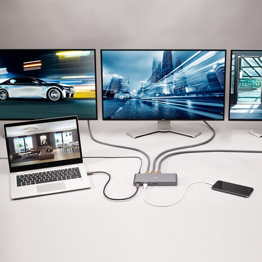 Lindy DST-Pro 5K XT, USB-C Laptop Docking Station | 43349 USB Hub & Docking Station Lindy