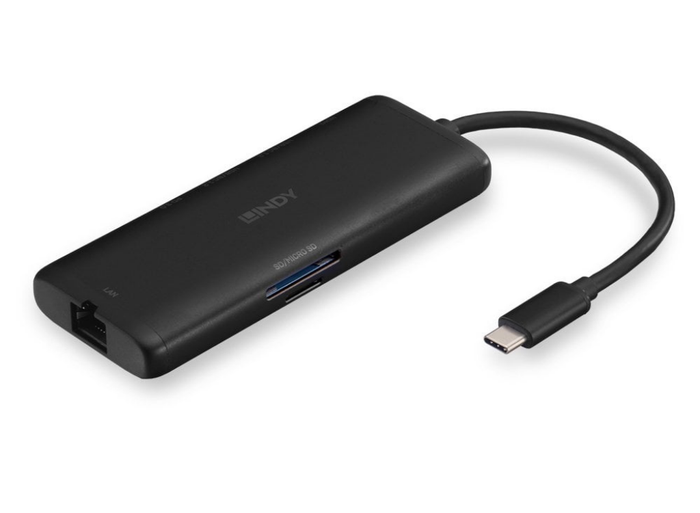 Lindy DST-Mini USB-C Laptop Mini Docking Station | 43358 USB Hub & Docking Station Lindy