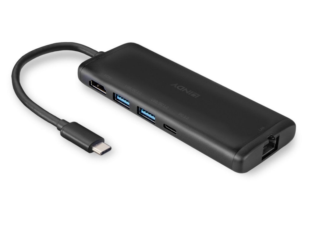 Lindy DST-Mini USB-C Laptop Mini Docking Station | 43358 USB Hub & Docking Station Lindy