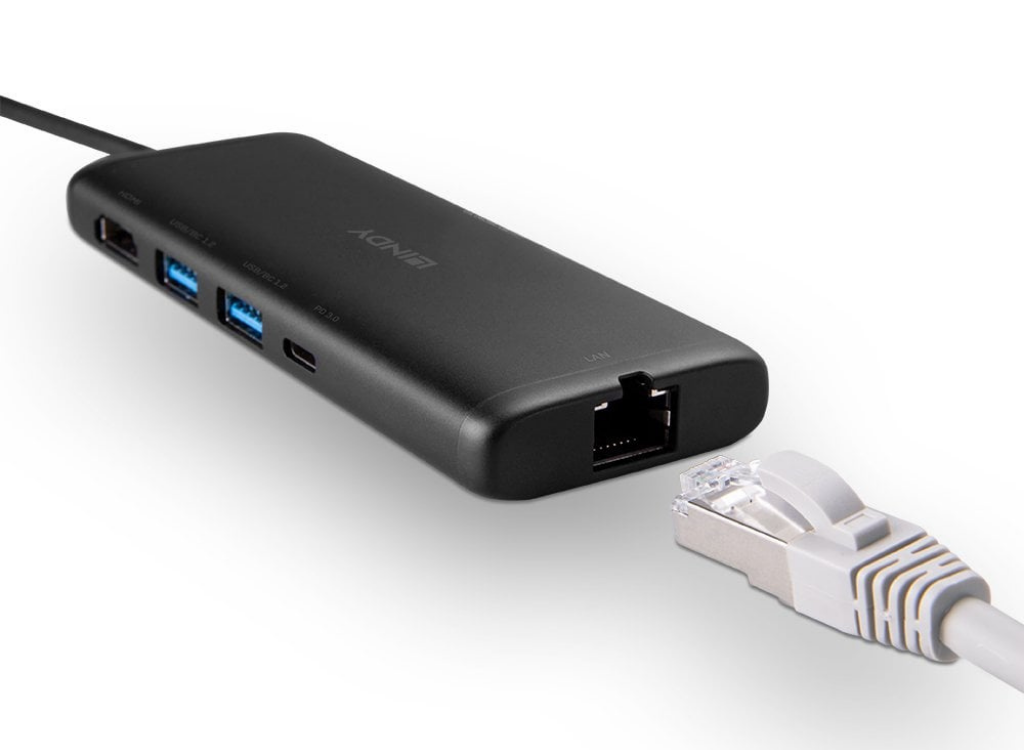 Lindy DST-Mini USB-C Laptop Mini Docking Station | 43358 USB Hub & Docking Station Lindy