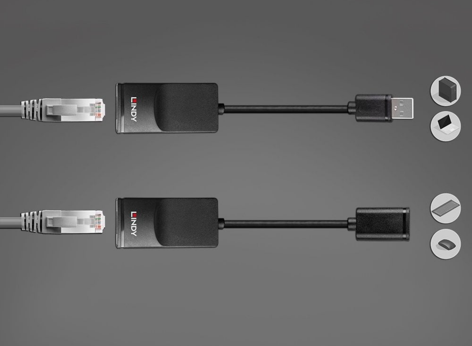 Lindy 60m USB 1.1 Cat.6 Extender Basic | 43365 AV Extender Lindy