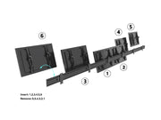 Multibrackets M Wallmount Pro MBW6U 6-Screen Wall Mount For 40"-65" Screen | VESA 400x400 Wall Mount Bracket Multibrackets