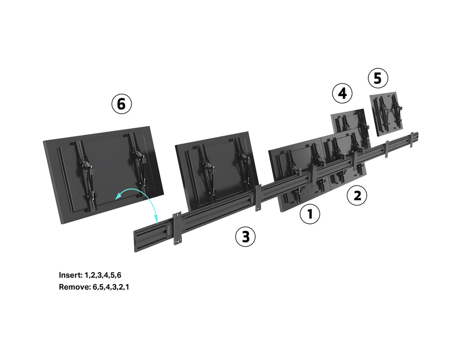 Multibrackets M Wallmount Pro MBW6U 6-Screen Wall Mount For 40"-65" Screen | VESA 400x400 Wall Mount Bracket Multibrackets